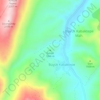 İsmail topographic map, elevation, terrain