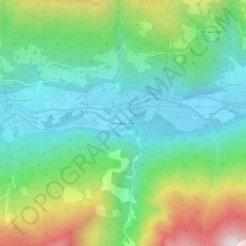 Schmelzhütten topographic map, elevation, terrain