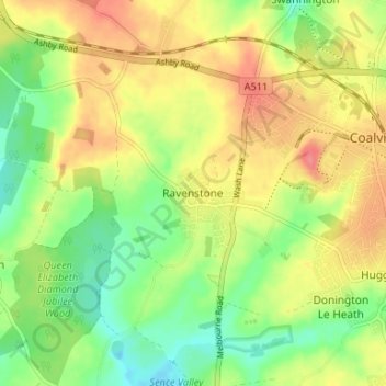 Ravenstone topographic map, elevation, terrain