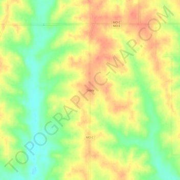 Topsy topographic map, elevation, terrain
