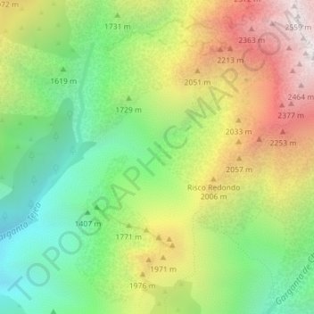 Charco Zarco topographic map, elevation, terrain