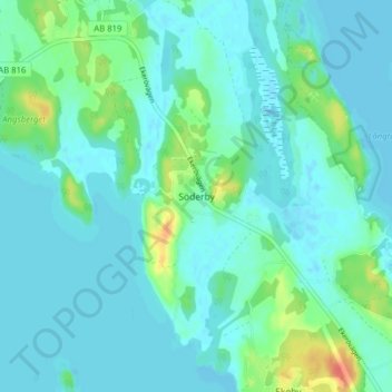 Söderby topographic map, elevation, terrain