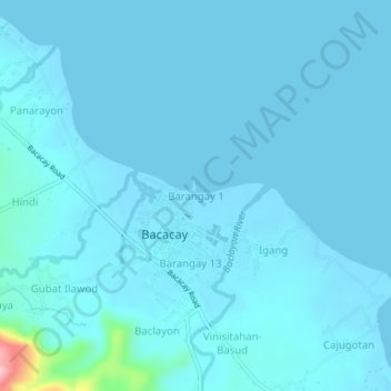 Barangay 1 topographic map, elevation, terrain