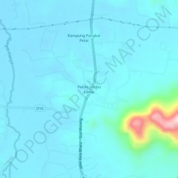 Pekan Jambu Lawar topographic map, elevation, terrain