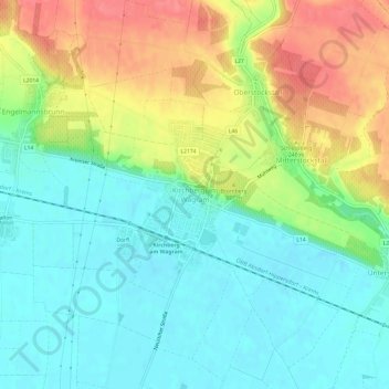 Kirchberg am Wagram topographic map, elevation, terrain