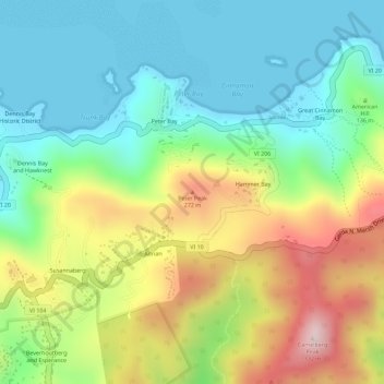 Peter Peak topographic map, elevation, terrain