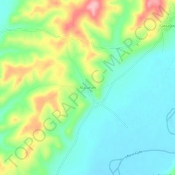Alacahan topographic map, elevation, terrain