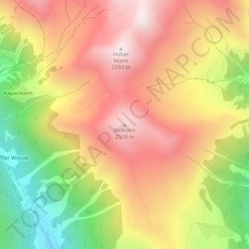 Fellhorn topographic map, elevation, terrain