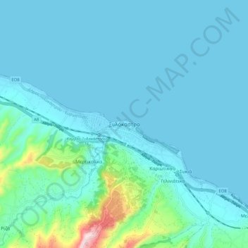 Xylokastro topographic map, elevation, terrain