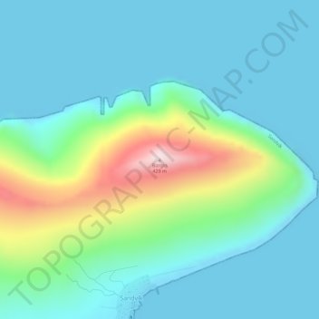 Borgin topographic map, elevation, terrain