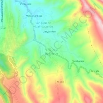 Nino Jesus de Neque topographic map, elevation, terrain