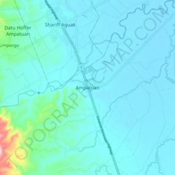 Ampatuan topographic map, elevation, terrain