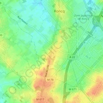 Blanc Four topographic map, elevation, terrain