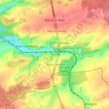 Saint-Lambert topographic map, elevation, terrain