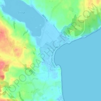 Diernæs Strand topographic map, elevation, terrain