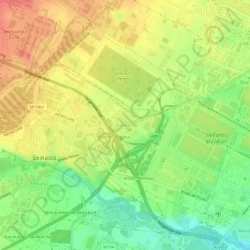 Fornaci topographic map, elevation, terrain