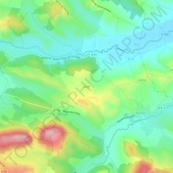 Lucet topographic map, elevation, terrain
