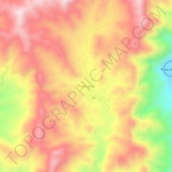 Pomaro topographic map, elevation, terrain