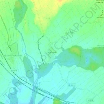 Villarroañe topographic map, elevation, terrain