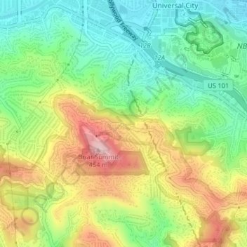 Universal City Overlook topographic map, elevation, terrain