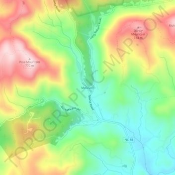 McGrady topographic map, elevation, terrain
