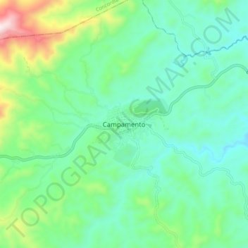 Campamento topographic map, elevation, terrain