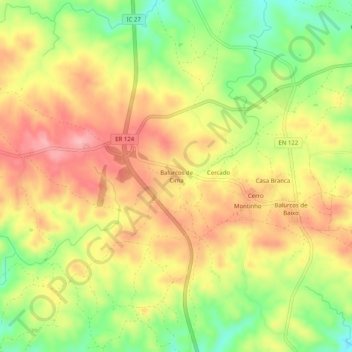 Balurcos de Cima topographic map, elevation, terrain