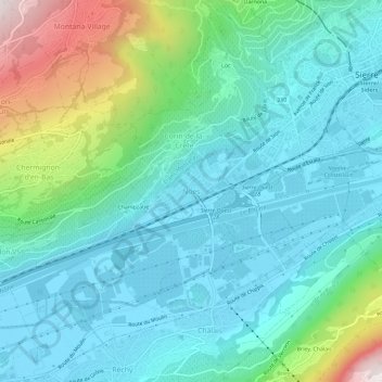 Noës topographic map, elevation, terrain