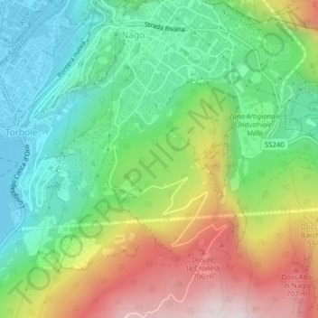 Daine topographic map, elevation, terrain