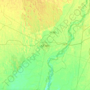 Muzaffargarh topographic map, elevation, terrain