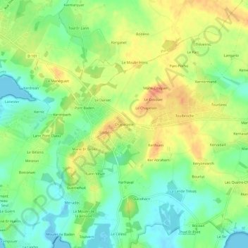 Chapelaine topographic map, elevation, terrain