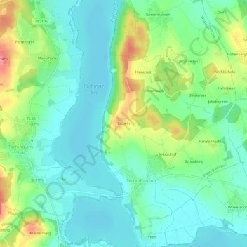 Bicheln topographic map, elevation, terrain