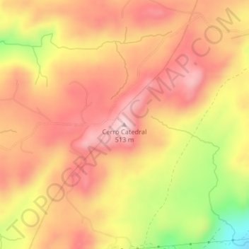 Cerro Catedral topographic map, elevation, terrain