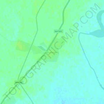 Khudaganj topographic map, elevation, terrain