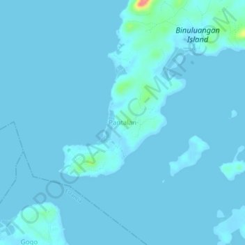 Pantalan topographic map, elevation, terrain