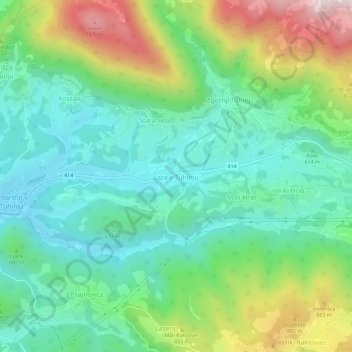 Laze v Tuhinju topographic map, elevation, terrain
