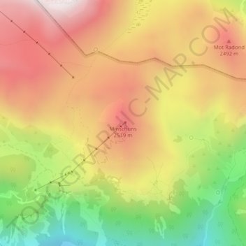 Minschuns topographic map, elevation, terrain