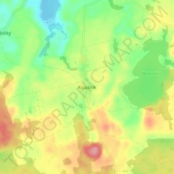 Książnik topographic map, elevation, terrain