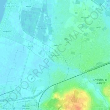 Bernatets topographic map, elevation, terrain