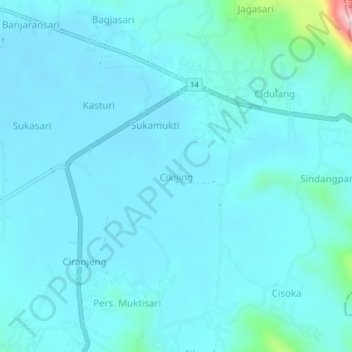 Cikijing topographic map, elevation, terrain