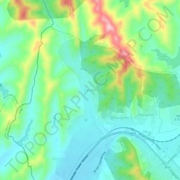 Gërdec topographic map, elevation, terrain