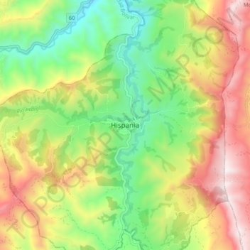 Hispania topographic map, elevation, terrain