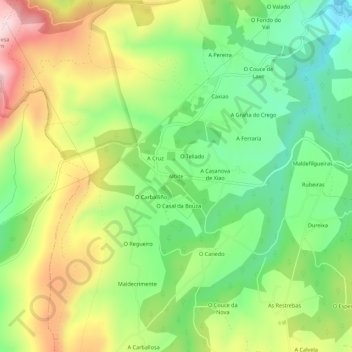Albite topographic map, elevation, terrain