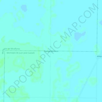 Pampa Almiron topographic map, elevation, terrain