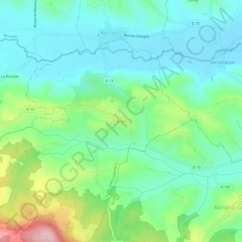 Alan topographic map, elevation, terrain
