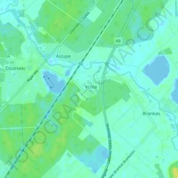 Iecēni topographic map, elevation, terrain