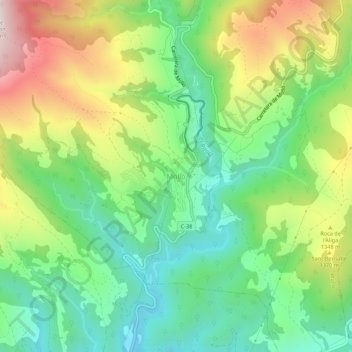 Molló topographic map, elevation, terrain