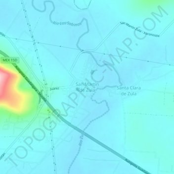 San Martín de Zula topographic map, elevation, terrain