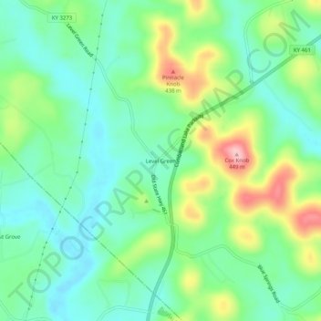 Level Green topographic map, elevation, terrain