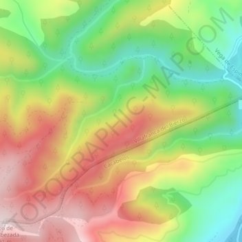 Ruidosos topographic map, elevation, terrain